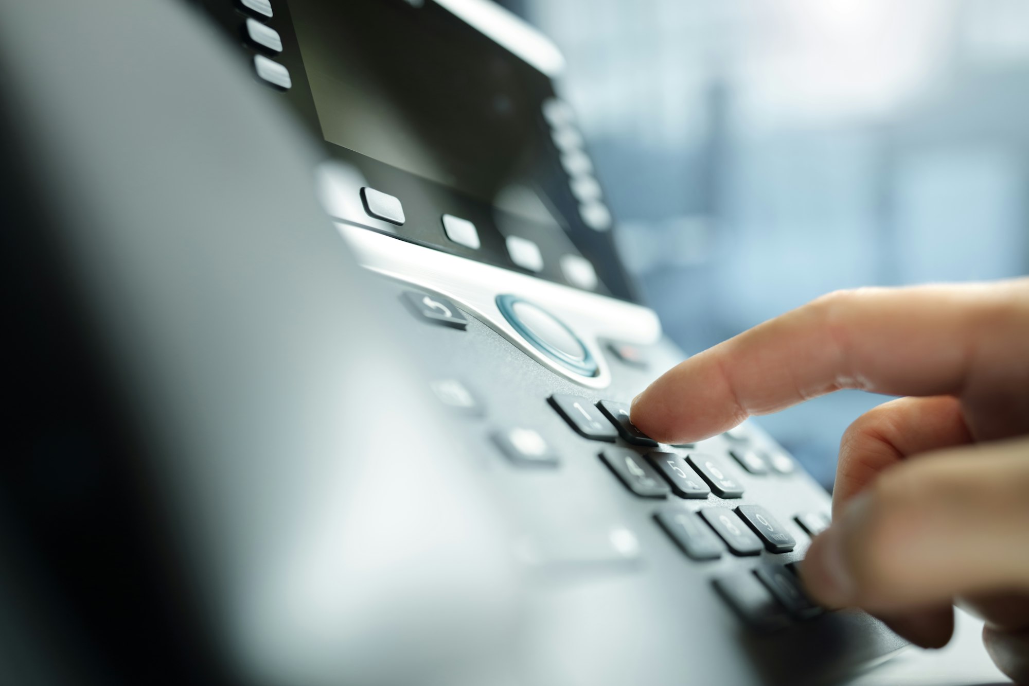 Dialing a telephone in the office